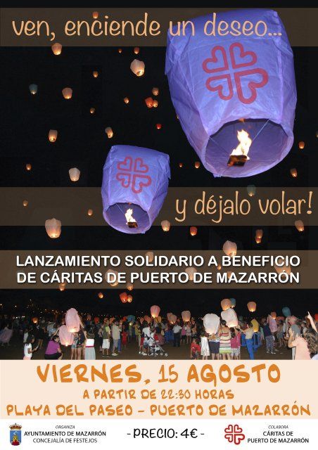 Cáritas oganiza la segunda edición del lanzamiento solidario de farolillos