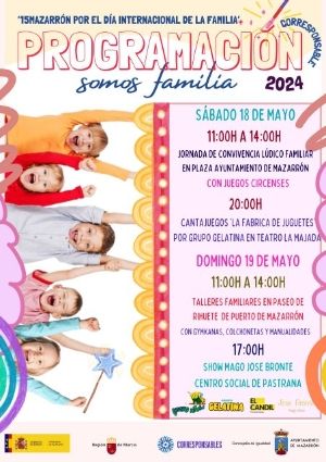 Actividades programadas para celebrar el Día Internacional de las Familias en Mazarrón