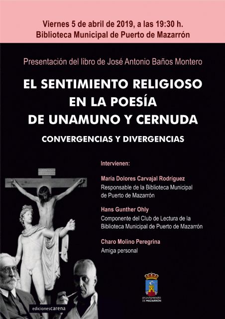 José Antonio Baños presenta 'El sentimiento religioso en la poesía de Unamuno y Cernuda'
