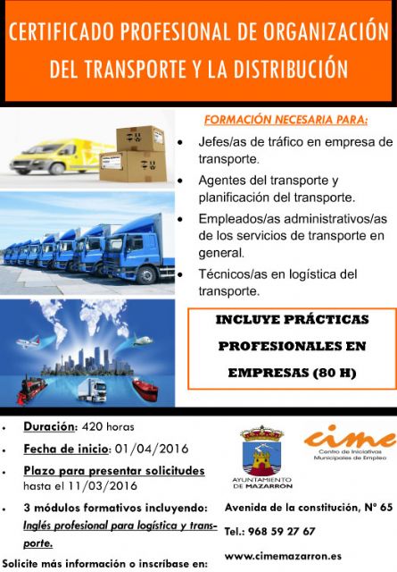 Nuevos cursos para la obtención de certificados profesionales en transporte y jardinería