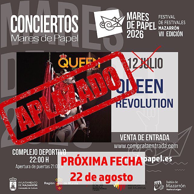 La actuación 'Queen Revolution' de Mares de Papel aplaza su celebración al 22 de agosto