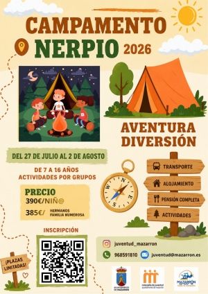 La Concejalía de Juventud organiza una nueva edición del Campamento de Nerpio 2026