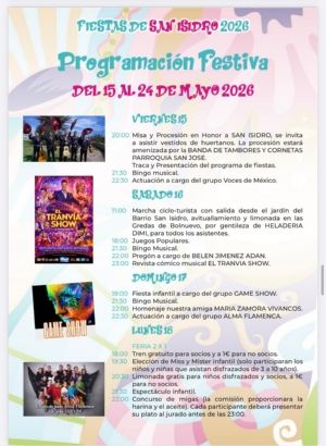 El barrio de San Isidro de Puerto de Mazarrón celebrará sus fiestas 2026 del 15 al 24 de mayo con una amplia programación para todos los públicos