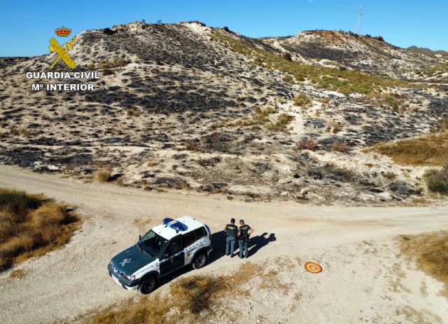 La Guardia Civil esclarece un incendio forestal en Mazarrón con un investigado