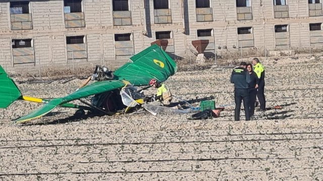 Un vecino de Mazarrón herido tras sufrir un accidente después de estrellarse la avioneta en Totana