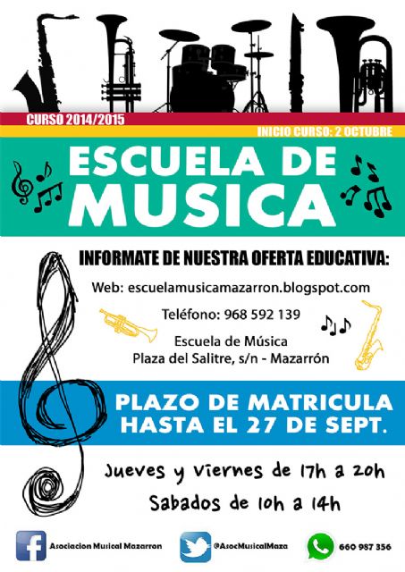 La escuela de música de Mazarrón abre el plazo de matrícula