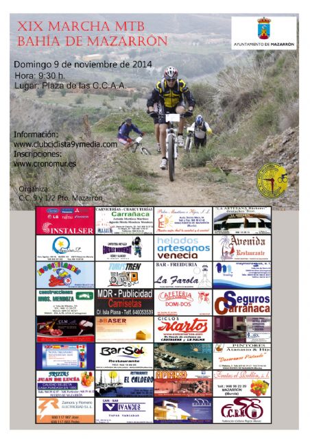 El Club Ciclista 9 y Media prepara la XIX Marcha Mountain Bike Bahía de mazarrón