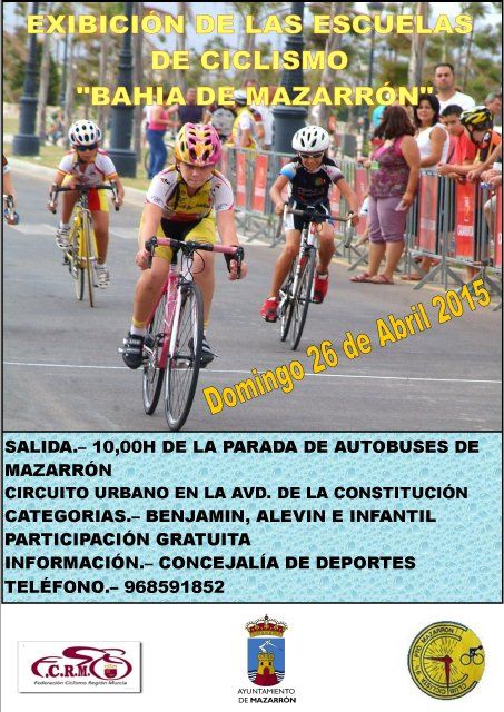 Las escuelas de ciclismo regionales se exhiben este domingo en Mazarrón