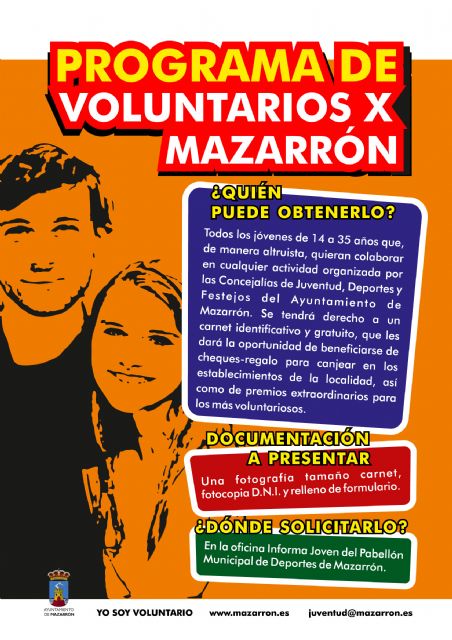 El programa 'voluntarios x Mazarrón' incentiva la participación juvenil en el municipio