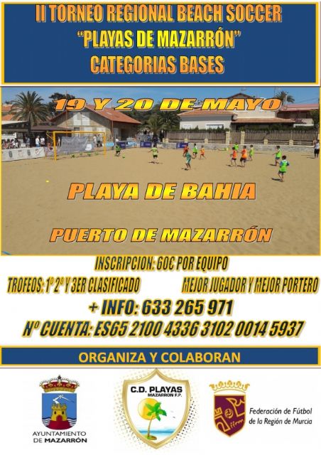 Nueva fecha para el II torneo beach soccer 'playas de Mazarrón'