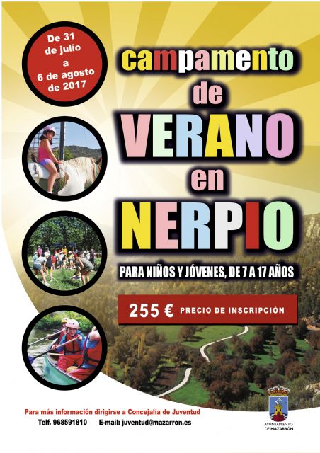 El campamento de verano en Nerpio ofertado por Juventud tendrá lugar del 31 de julio al 6 de agosto