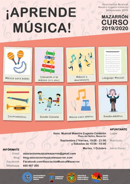 Abierto el periodo de matrícula para la Escuela de Música de la Asociación 'Maestro Eugenio Calderón'
