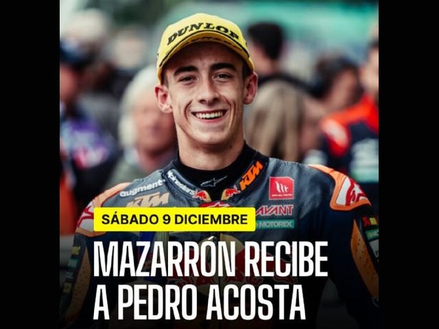 Mazarrón recibirá a Pedro Acosta el próximo sábado 9 de diciembre
