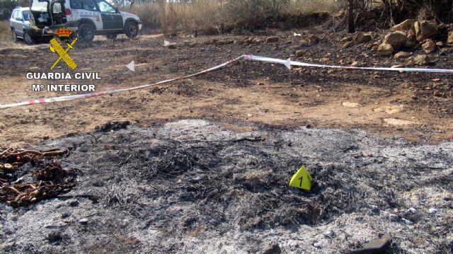La Guardia Civil investiga a una persona  por originar un incendio forestal en Mazarrón