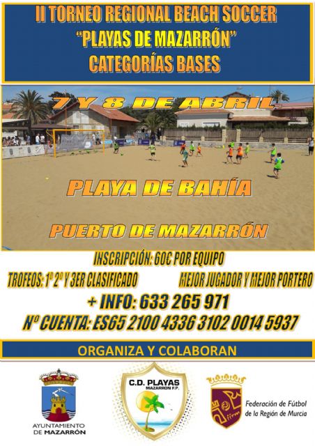 La playa de Bahía acogerá el II torneo regional beach soccer 'Playas de Mazarrón'