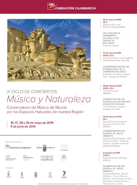 La Orquesta Clásica del Conservatorio de Música de Murcia dedicará un concierto a la declaración de monumento natural de las Erosiones de Bolnuevo