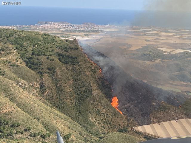 Incendio forestal en Mazarrón
