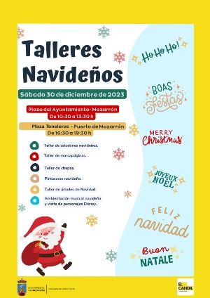 Talleres navideños para este sábado 30 de diciembre en Mazarrón y Puerto organizados por el Área de Política Social