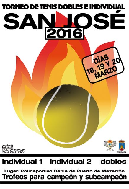 El Club de Tenis de Mazarrón organiza un torneo para las fiestas de San José