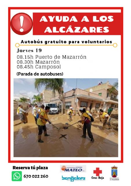 Ayuntamiento, Cruz Roja Mazarrón, Autocares Mateo y Bangalore unen fuerzas para ayudar a Los Alcázares