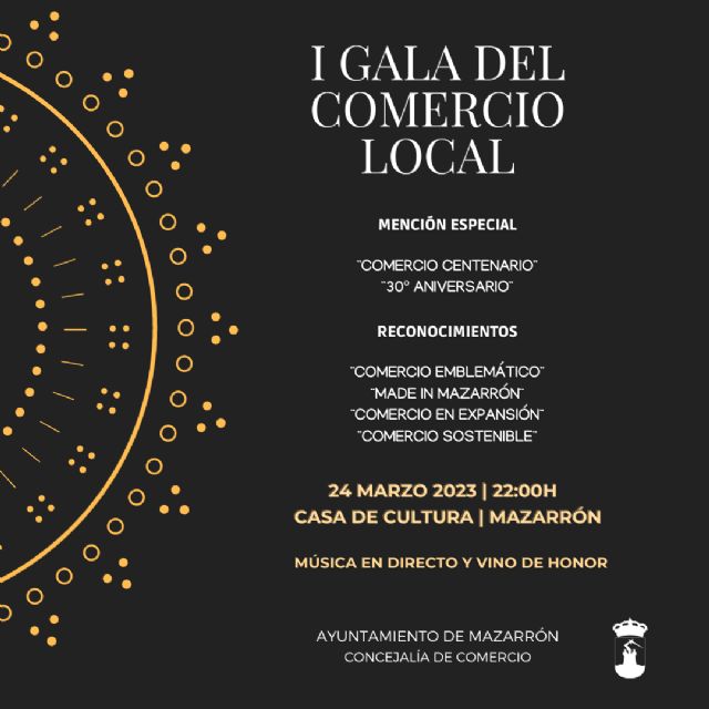 Mazarrón celebrará este viernes su primera Gala del Comercio Local en la Casa de Cultura
