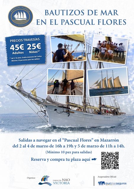 Visita de manera gratuita el Pascual Flores y disfruta de las navegaciones de 3 horas a bordo del pailebote