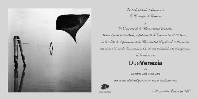 Este viernes se inaugura la muestra fotográfica ‘DueVenezia’ de Luis Marino y José Manuel Ureña